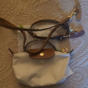 Chic White and Brown Crossbody Bag